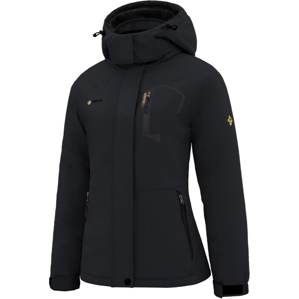 Women's Black Ski Snow Hooded Jacket Coat Snowboard Waterproof Winter Warm